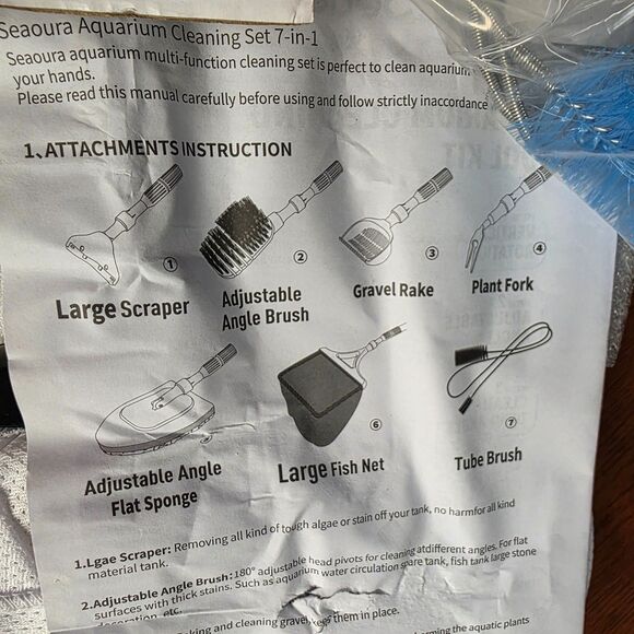 SEAOURA 7-in-1 Aquarium Cleaning Tool - Picture 8 of 8